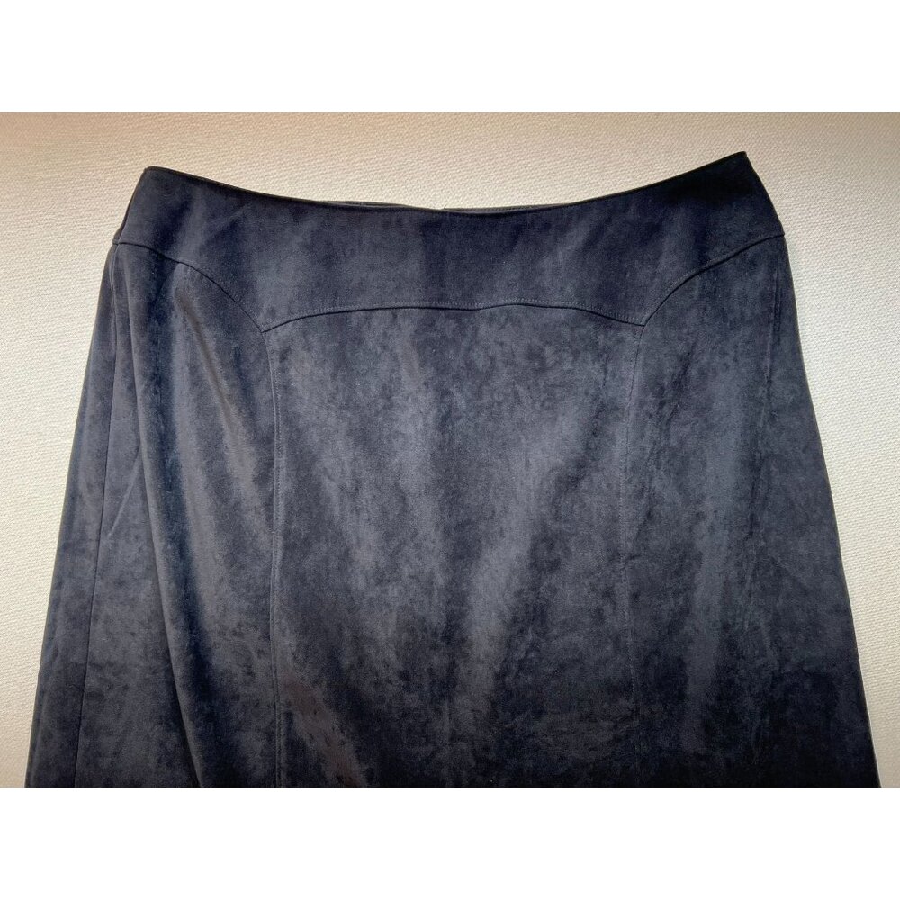Norton McNaughton Womens Midi Skirt Size 18W Black Velvet Casual Retro - Picture 3 of 10